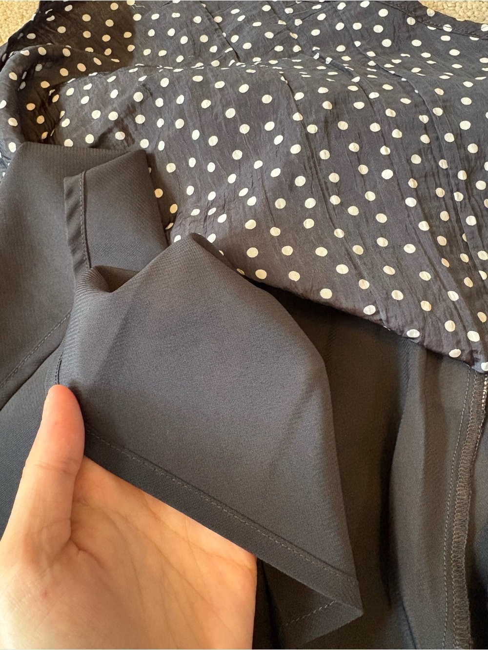 **SOLD** Abercrombie & Fitch Black Maxi Dress with White Polka Dots - Picture 4 of 4